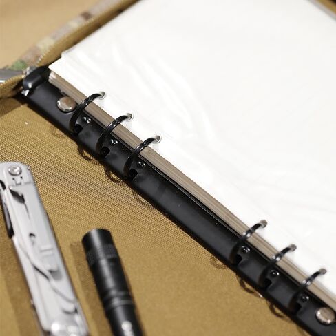 GLHFSONG Military Notebook with 80 Sheets 160 Pages of Leaf Paper, Tactical Notebook with Zippered Padfolio Organizer for Folders or Cards, Refillable 6-Ring A5 Notebook Paper (10" x 7.3") in Kuwait