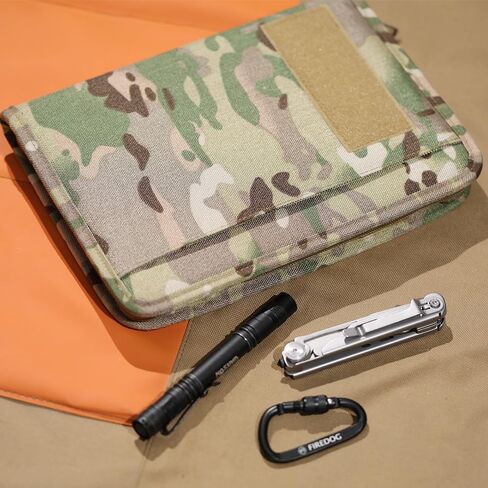 GLHFSONG Military Notebook with 80 Sheets 160 Pages of Leaf Paper, Tactical Notebook with Zippered Padfolio Organizer for Folders or Cards, Refillable 6-Ring A5 Notebook Paper (10" x 7.3") in Kuwait