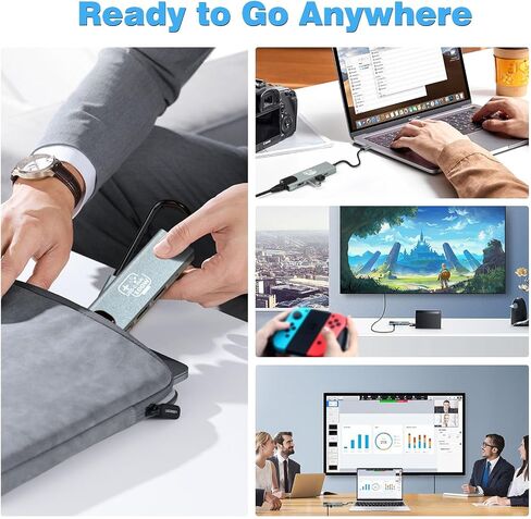USB C Hub, Ethernet Adapter HDMI Docking Station for Nintendo Switch/Switch OLED/MacBook/iPad/iPhone/Android Phone/Laptop, 5in1 Portable Multiport TV Adapter Samsung Dex Electronic Accessories(2 pack) in Saudi Arabia