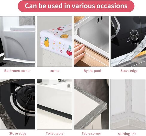 شريط مانع التسرب بشريط السد، شريط مانع التسرب بشريط السد ذاتي اللصق، شريط إغلاق مقاوم للماء من البولي فينيل كلوريد بطول 16.4/32.8 قدم للمطبخ وحوض الاستحمام وسطح الحمام وزاوية جدار حوض المرحاض (رخام رمادي بطول 16.4 قدم) in Kuwait