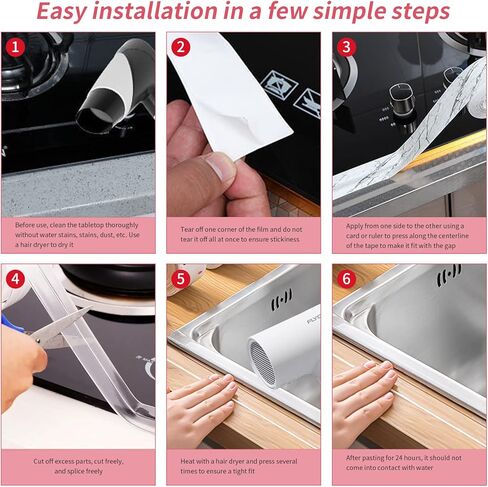 شريط مانع التسرب بشريط السد، شريط مانع التسرب بشريط السد ذاتي اللصق، شريط إغلاق مقاوم للماء من البولي فينيل كلوريد بطول 16.4/32.8 قدم للمطبخ وحوض الاستحمام وسطح الحمام وزاوية جدار حوض المرحاض (رخام رمادي بطول 16.4 قدم) in Kuwait