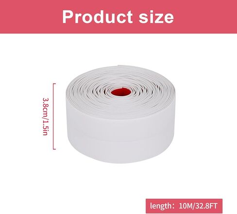 شريط مانع التسرب بشريط السد، شريط مانع التسرب بشريط السد ذاتي اللصق، شريط إغلاق مقاوم للماء من البولي فينيل كلوريد بطول 16.4/32.8 قدم للمطبخ وحوض الاستحمام وسطح الحمام وزاوية جدار حوض المرحاض (رخام رمادي بطول 16.4 قدم) in Kuwait