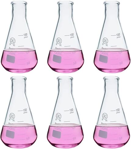 ADAMAS-BETA 3pcs Erlenmeyer Flask Lab Chemistry Glass Flasks Science Beakers Set 50ml,150ml,250ml Flat Bottom Glassware in Kuwait