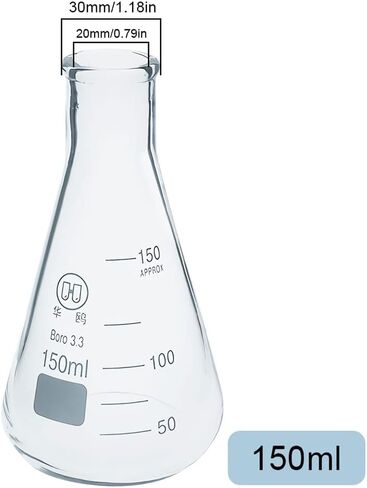 ADAMAS-BETA 3pcs Erlenmeyer Flask Lab Chemistry Glass Flasks Science Beakers Set 50ml,150ml,250ml Flat Bottom Glassware in Kuwait