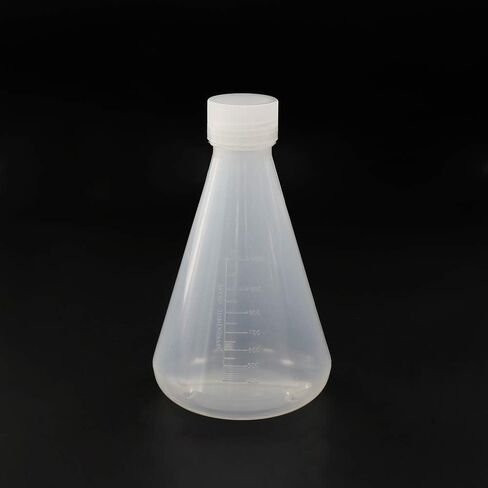 قوارير ULAB العلمية المخروطية من مادة البولي بروبيلين Erlenmeyer 2000 مل برقبة ضيقة مع مجموعات أغطية لولبية، تخرج مصبوب، UEF1004 in Kuwait