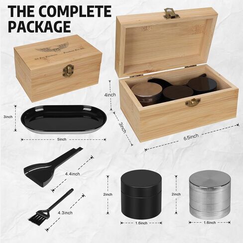 LANJEPMY Portable Vintage Bamboo Storage Box Tray Set with Hinged Lid Front Clasp, Decorative Box with All Accessories for Home, Great Gift Set in Saudi Arabia
