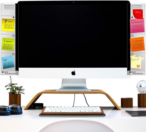 كمبيوتر لوحة مذكرة للشاشة - حامل ملاحظات لاصقة للشاشة - كابل شحن لوحة مذكرة لرسائل الهاتف - مشبك شفاف للرسائل الورقية الإبداعية متعددة الوظائف لوحات ملاحظات لاصقة للخزائن (يسار ويمين) in Kuwait