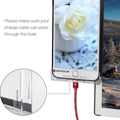 كمبيوتر لوحة مذكرة للشاشة - حامل ملاحظات لاصقة للشاشة - كابل شحن لوحة مذكرة لرسائل الهاتف - مشبك شفاف للرسائل الورقية الإبداعية متعددة الوظائف لوحات ملاحظات لاصقة للخزائن (يسار ويمين) in Kuwait