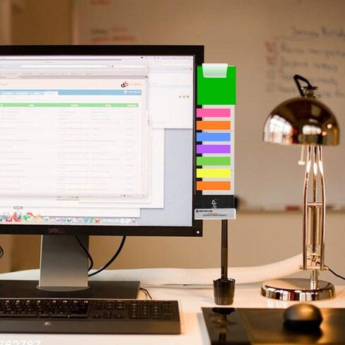 كمبيوتر لوحة مذكرة للشاشة - حامل ملاحظات لاصقة للشاشة - كابل شحن لوحة مذكرة لرسائل الهاتف - مشبك شفاف للرسائل الورقية الإبداعية متعددة الوظائف لوحات ملاحظات لاصقة للخزائن (يسار ويمين) in Kuwait