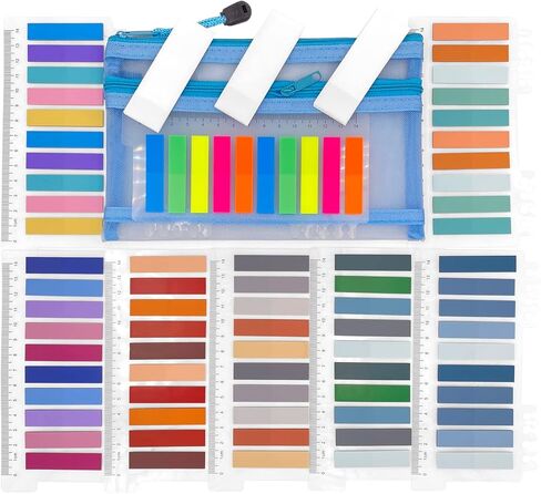 1750 قطعة من علامات التبويب اللاصقة، علامات تبويب الكتب، علامات تبويب الملاحظات اللاصقة الشفافة، علامات التبويب أعلام لاصقة من موراندي، علامات التبويب الملونة، علامات الصفحة الملونة، علامات تبويب التعليقات التوضيحية، علامات تبويب الصفحات، علامات تبويب فهر in Kuwait