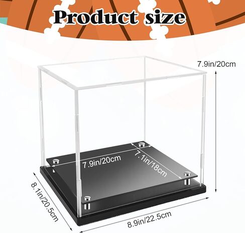 Foxtell قبعة عرض حالة الاكريليك الكريستال البيسبول حالة واضحة قبعة عرض مربع مع الناهضون الفولاذ المقاوم للصدأ خوذة كرة القدم عرض حالة تذكارات خوذة حامل حامل لكرة القدم البيسبول in Kuwait