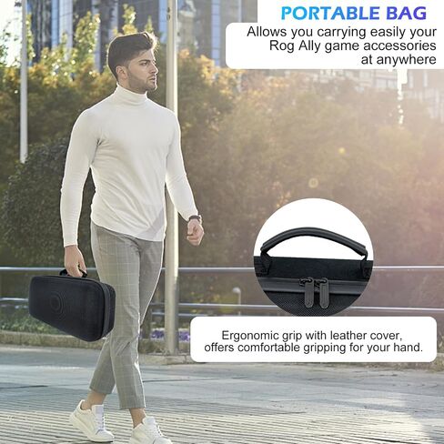 XINGFUDAO Hard Case for ASUS ROG Ally 7" 120Hz Gaming Handheld, ROG Ally Game Console Organizer with Large Capacity, Portable Carrying Bag for Rog Ally Gaming Accessories (Gray) in Kuwait