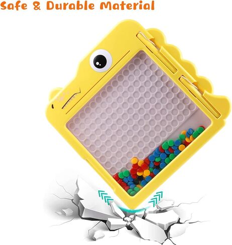 لوحة رسم مغناطيسية للأطفال، لوحة رسم منقطة مع خرز ملون وقلم مغناطيسي، ألعاب فنية تعليمية من مونتيسوري للتعلم المبكر لعمر 3 سنوات فما فوق هدية عيد ميلاد للأطفال الصغار. in Kuwait