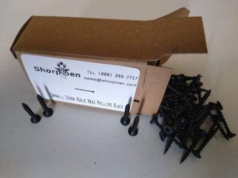 Shorpioen 100-Pack 8 x 1 1/4 Phillips Bugle Head Coarse Thread Drywall Screw Black Phosphate Particle Board BC-0820CPG in Saudi Arabia