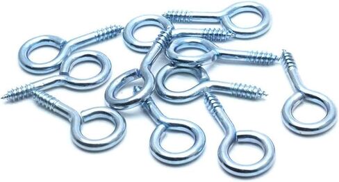 Sscon 200Pcs Screw Eyes 0.75 Inch Eye Shape Screws Eye Hooks Self-Tapping Screws Hanging Hooks Eeybolt Ring Zinc Plated in Saudi Arabia