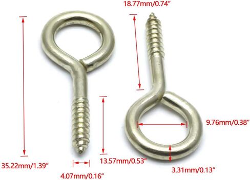Sscon 200Pcs Screw Eyes 0.75 Inch Eye Shape Screws Eye Hooks Self-Tapping Screws Hanging Hooks Eeybolt Ring Zinc Plated in Saudi Arabia