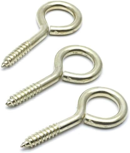 Sscon 200Pcs Screw Eyes 0.75 Inch Eye Shape Screws Eye Hooks Self-Tapping Screws Hanging Hooks Eeybolt Ring Zinc Plated in Saudi Arabia