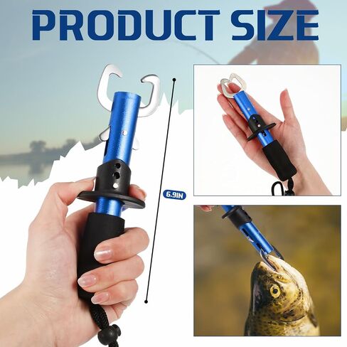 VercanMonth Fishing Tool Kit Fishing Pliers Fishing Gear Metal Fish Lip Gripper with Sheath and Lanyard Saltwater Resistant Fishing Pliers Gripper Control Clamp Claw for Fly Fishing Ice Fishing in Saudi Arabia