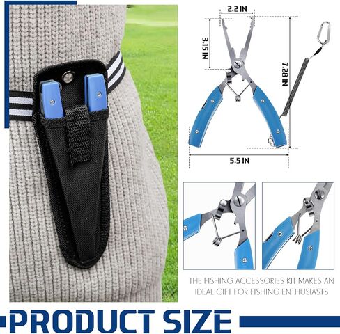 VercanMonth Fishing Tool Kit Fishing Pliers Fishing Gear Metal Fish Lip Gripper with Sheath and Lanyard Saltwater Resistant Fishing Pliers Gripper Control Clamp Claw for Fly Fishing Ice Fishing in Saudi Arabia