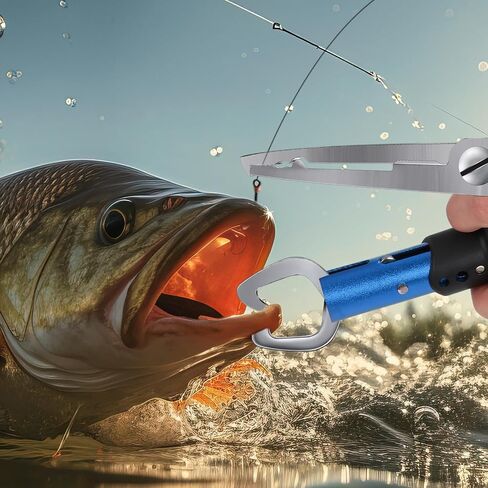 VercanMonth Fishing Tool Kit Fishing Pliers Fishing Gear Metal Fish Lip Gripper with Sheath and Lanyard Saltwater Resistant Fishing Pliers Gripper Control Clamp Claw for Fly Fishing Ice Fishing in Saudi Arabia