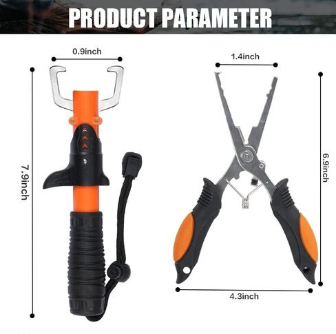 Tuenort Multifunctional Fishing Tools Set, Fishing Pliers, Fish Hook Remover, Fish Lip Gripper, Handheld Digital Fishing Scale (Not Included Battery), Fishing Gear, Fishing Gifts for Men Dad in Kuwait