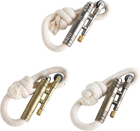 3PCS Windproof Rope Lighter Sailors Trench Vintage Lighter WWII Lighters Portable Survival Shepherds Lighter Outdoor Camping, No Need for Kerosene/Gas, Gifts Army Navy (Bronze, Silver, Gold) in Saudi Arabia