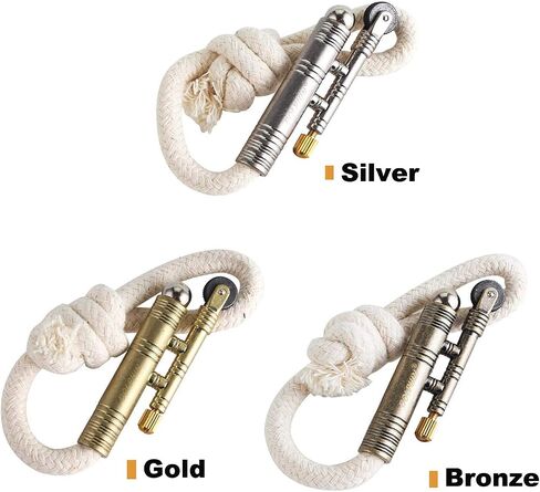 3PCS Windproof Rope Lighter Sailors Trench Vintage Lighter WWII Lighters Portable Survival Shepherds Lighter Outdoor Camping, No Need for Kerosene/Gas, Gifts Army Navy (Bronze, Silver, Gold) in Saudi Arabia