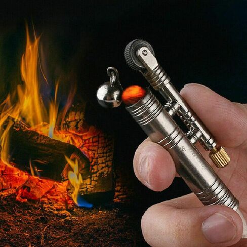 3PCS Windproof Rope Lighter Sailors Trench Vintage Lighter WWII Lighters Portable Survival Shepherds Lighter Outdoor Camping, No Need for Kerosene/Gas, Gifts Army Navy (Bronze, Silver, Gold) in Saudi Arabia