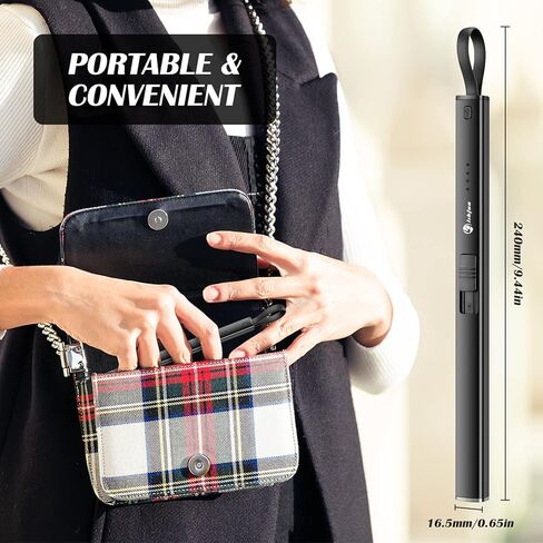 LIHTUN Candle Lighter, Windproof Electric Lighter with LED Battery Display Safety Lock, Flameless Rechargeable Lighter with Built-in USB Cable, Plasma Arc Long Lighter for Candle BBQ Camping Lighters in Kuwait