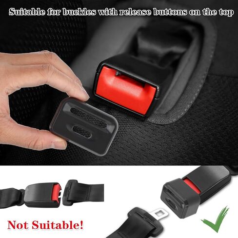 Molain 2Pcs Car Seatbelt Buckle Guard, Children Seat Belt Lock Seatbelt Buckle Cover with 2 Keychains Buckle Guard Fit Most Car (Safe Black) in Saudi Arabia