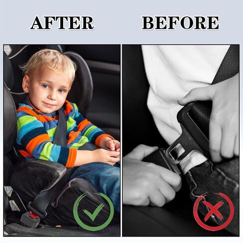Molain 2Pcs Car Seatbelt Buckle Guard, Children Seat Belt Lock Seatbelt Buckle Cover with 2 Keychains Buckle Guard Fit Most Car (Safe Black) in Saudi Arabia