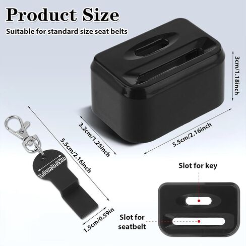 Molain 2Pcs Car Seatbelt Buckle Guard, Children Seat Belt Lock Seatbelt Buckle Cover with 2 Keychains Buckle Guard Fit Most Car (Safe Black) in Saudi Arabia