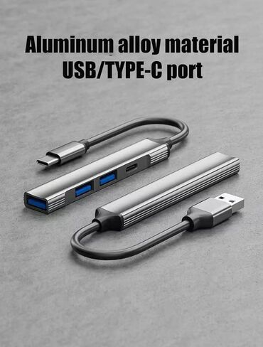 4-Port USB Hub USB Splitter USB Expander for Laptop, Xbox, Flash Drive, HDD, Console, Printer, Camera, Keyboard, Mouse, Compatible with USB-C and USB-A in Saudi Arabia