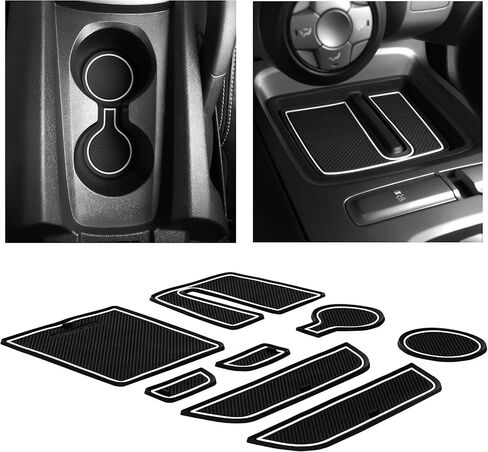 CupHolderHero fits Chevy Camaro Accessories 2010-2024 Premium Custom Interior Non-Slip Anti Dust Cup Holder Inserts, Center Console Liner Mats, Door Pocket Liners 9pc Set (Red Trim) in Kuwait