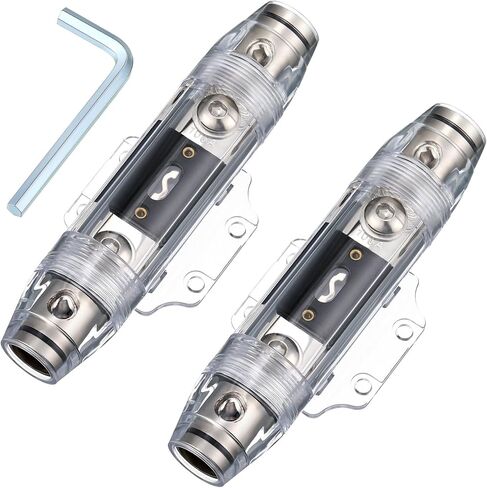 2 Pcs 0/2/4 Gauge Awg in-line Anl Fuse Holder with 1 Pcs Hex Key Wrench Secure in-line Amp Fuse Block Amp Fuse Holder with Fuse for Car Audio Amplifier(250A Fuse) in Saudi Arabia