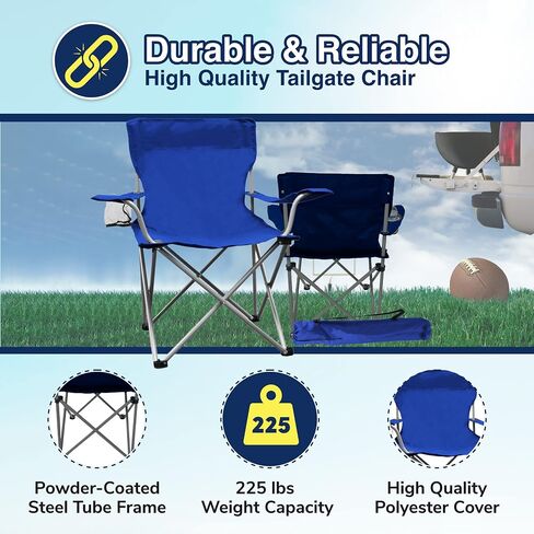 Weather Station Camping Chair, Lightweight and Portable Outdoor Folding Tailgate Quad Chair with Cup Holder and Armrests in Kuwait