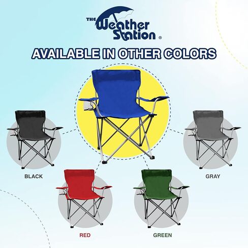 Weather Station Camping Chair, Lightweight and Portable Outdoor Folding Tailgate Quad Chair with Cup Holder and Armrests in Kuwait