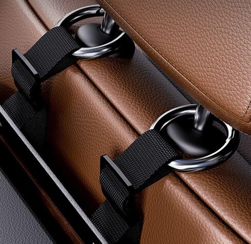 Backseat Car Organizer with 2 Drink Cup Holder - Tissue Holder - Car Seat Hooks for Headrest - Multi-Functional Storage for Travel - Perfect for Kids, Adults(Black) in Saudi Arabia