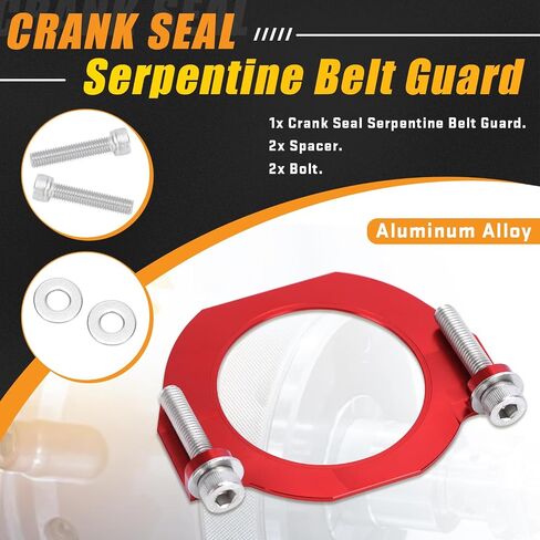 PQY Crank Seal Serpentine Belt Guard Plate Compatible with BMW 335i 2007-2015 535i 2008-2016 135i 2008-2013 X1 X3 X5 N54 N55 N52 S55 Red in Saudi Arabia