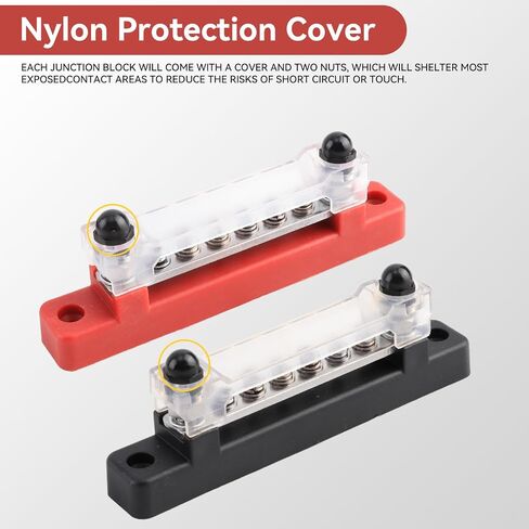 SsllZdq 6-Terminal Distribution Board busbar 6 Terminal Bus Bar Kit - 150A Bus Bar Block كتلة توزيع طرفية البطارية (زوج، أحمر وأسود) in Kuwait