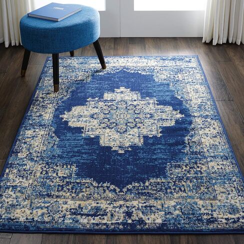 Nourison Home Grafix GRF14, 3'9" x 5'9", Navy Blue in Saudi Arabia