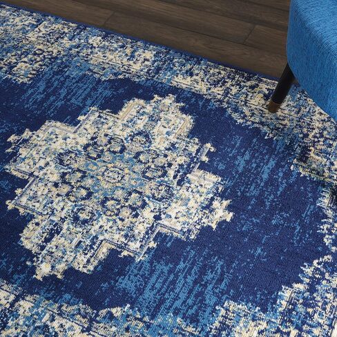 Nourison Home Grafix GRF14, 3'9" x 5'9", Navy Blue in Saudi Arabia