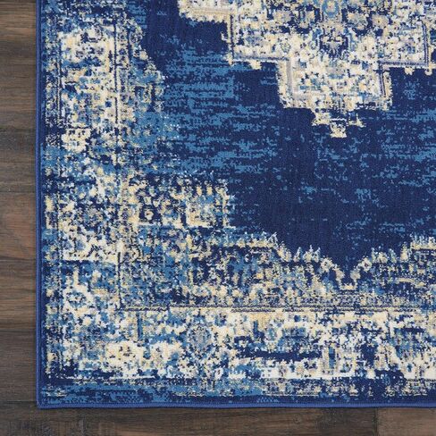 Nourison Home Grafix GRF14, 3'9" x 5'9", Navy Blue in Saudi Arabia