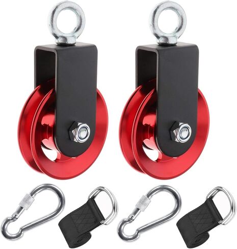 Heavy Duty Lightweight Aluminum Cable Pulleys with Hanging Strap Kit,Snatch Block Pulley Wheel for Home Gyms LAT Pulley System DIY Attachment Home Accessories in Kuwait