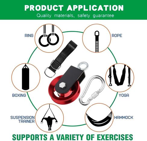 Heavy Duty Lightweight Aluminum Cable Pulleys with Hanging Strap Kit,Snatch Block Pulley Wheel for Home Gyms LAT Pulley System DIY Attachment Home Accessories in Kuwait