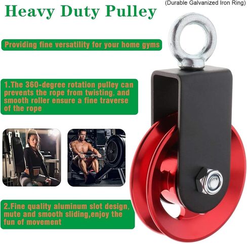 Heavy Duty Lightweight Aluminum Cable Pulleys with Hanging Strap Kit,Snatch Block Pulley Wheel for Home Gyms LAT Pulley System DIY Attachment Home Accessories in Kuwait