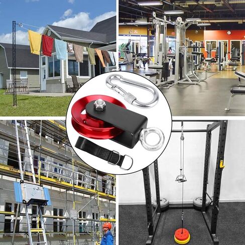 Heavy Duty Lightweight Aluminum Cable Pulleys with Hanging Strap Kit,Snatch Block Pulley Wheel for Home Gyms LAT Pulley System DIY Attachment Home Accessories in Kuwait
