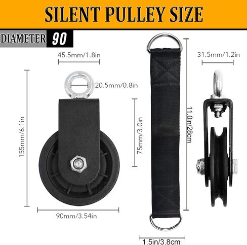 Taeku Cable Pulley, Silence Smooth Detachable Rotation Traction Wheel LAT Pulley System Attachment DIY Lifting Blocks Hoists for Home Projects Clothesline Shop Lifts (3.54in) in Saudi Arabia