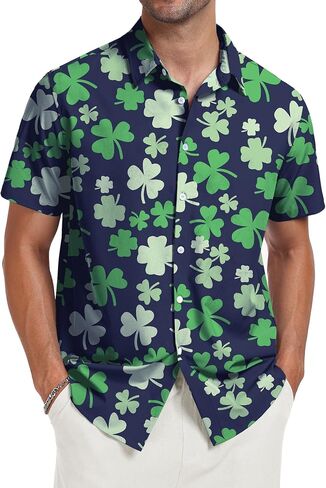 NUOKESASI Tropical Mens Shirt Hawaiian Short Sleeve Button Down Shirt Casual Summer Beach Shirt in Saudi Arabia