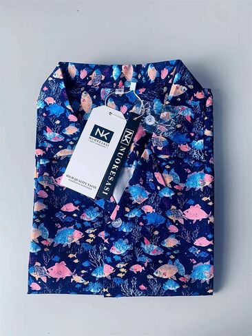 NUOKESASI Tropical Mens Shirt Hawaiian Short Sleeve Button Down Shirt Casual Summer Beach Shirt in Saudi Arabia
